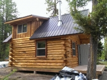Log home build in progress
